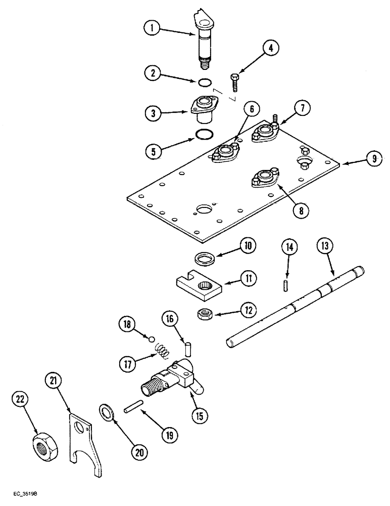 Схема запчастей Case IH 3230 - (6-086) - CREEPER SHIFT CONTROL, INTERNAL (06) - POWER TRAIN