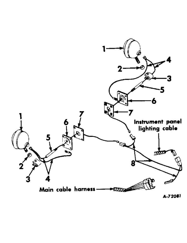 Схема запчастей Case IH 404 - (055) - ELECTRICAL SYSTEM, SIDE HEADLIGHTS, INTERNATIONAL TRACTORS EQUIPPED W/ELECTRC LIGHTING (06) - ELECTRICAL SYSTEMS