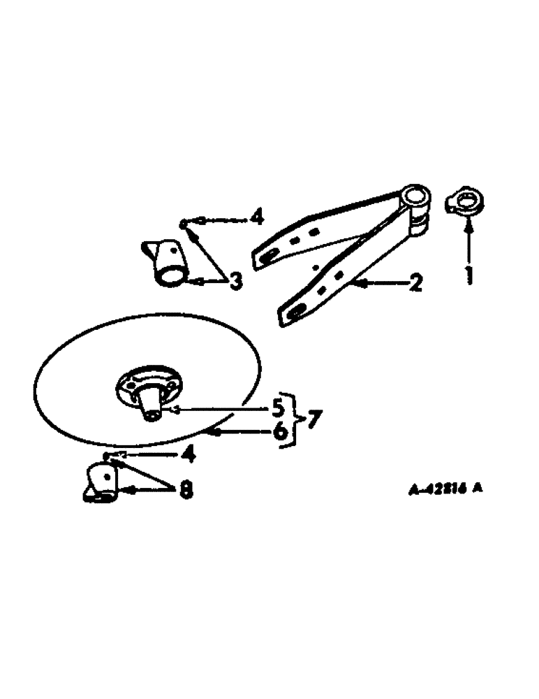 Схема запчастей Case IH 642 - (AE-06) - ROLLING COLTER, YOKE TYPE, ONE PER FURROW 