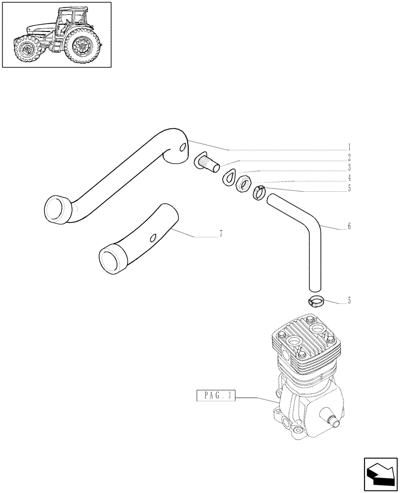 Схема запчастей Case IH JX1090U - (1.68.6[01]) - (VAR.385) TRAILER AIR BRAKE GERMANY / AUSTRIA - PIPES (05) - REAR AXLE