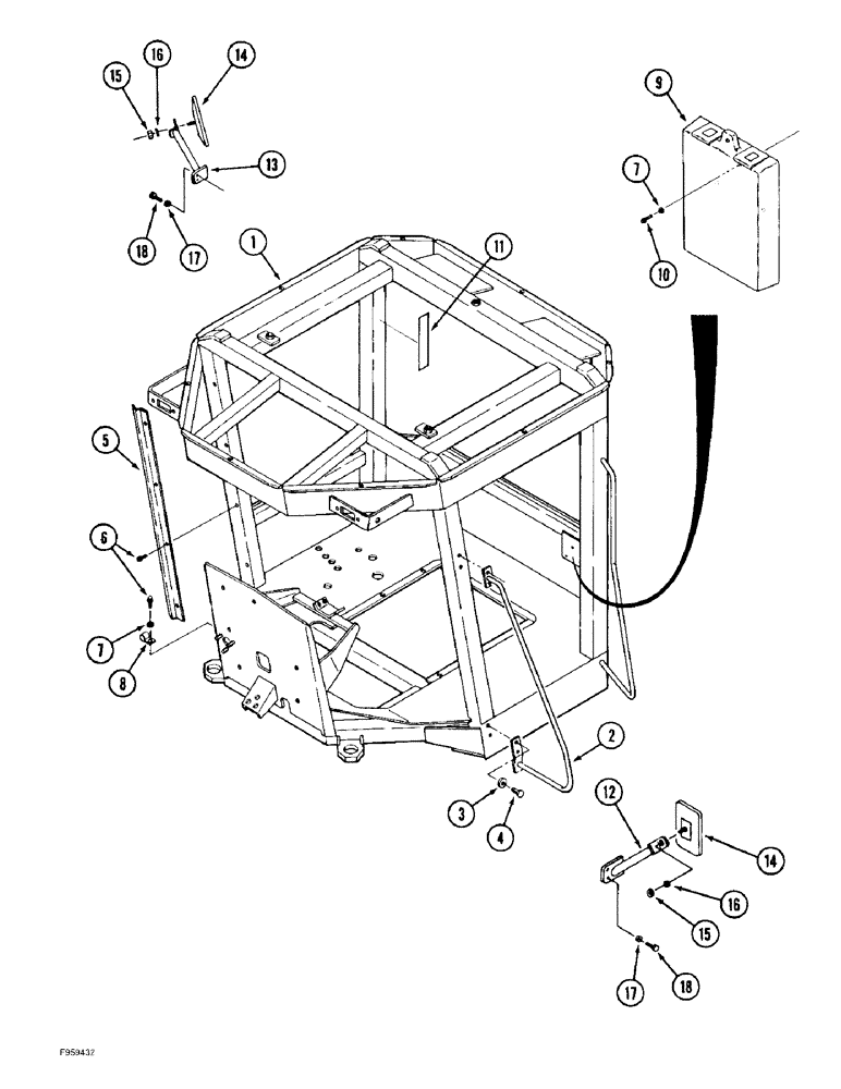 Схема запчастей Case IH 9230 - (9-044) - ROPS FRAME (09) - CHASSIS/ATTACHMENTS