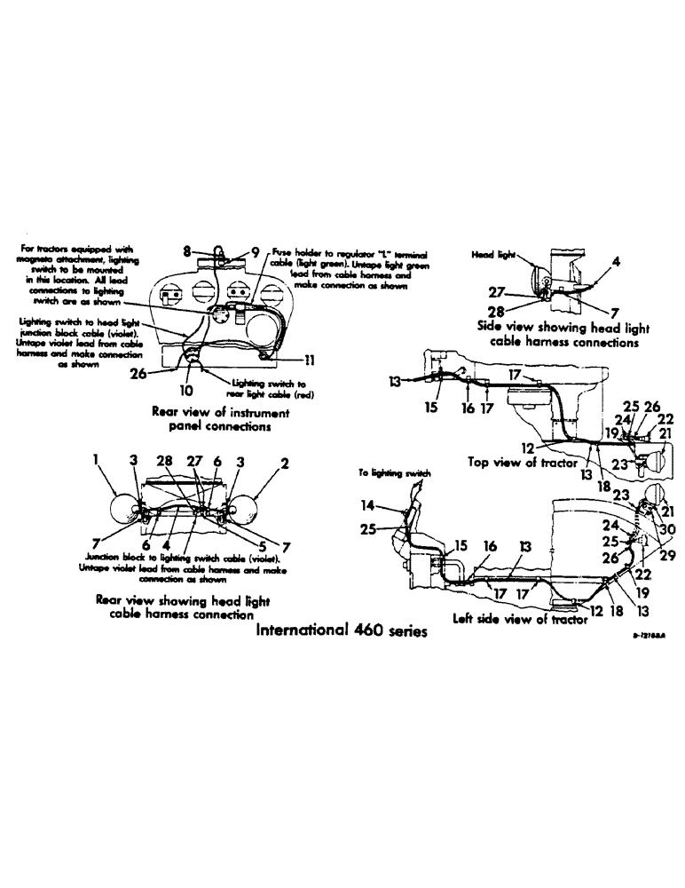 Схема запчастей Case IH 460 - (092) - ELECTRICAL SYSTEM, ELECTRIC LIGHTING, INTERNATIONAL 460 SERIES, WHEATLAND SPECIAL TRACTORS (06) - ELECTRICAL SYSTEMS