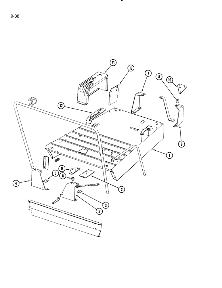 Схема запчастей Case IH 4000 - (9-38) - OPERATORS PLATFORM AND FRONT RAILS (09) - CHASSIS/ATTACHMENTS