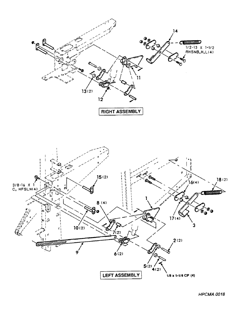 Схема запчастей Case IH 8450 - (076) - TAILGATE LATCH ASSEMBLY, SERIAL NUMBER CFH0015001 THROUGH 0015274 (16) - BALE EJECTOR