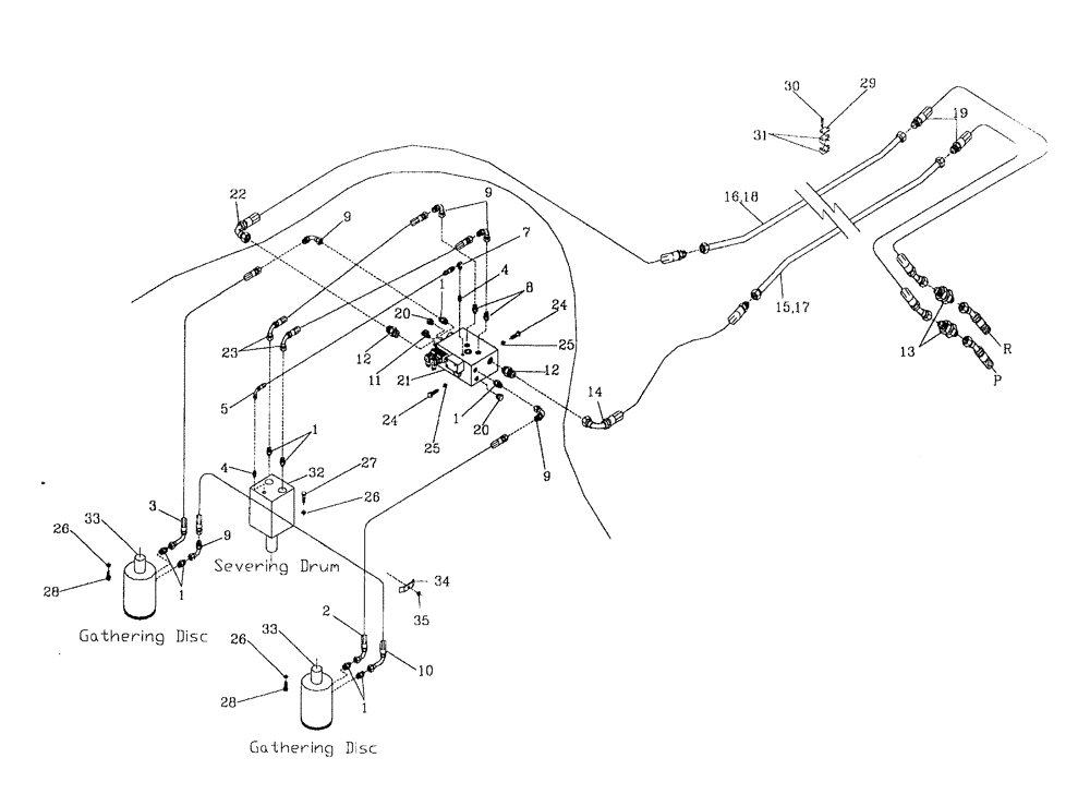 Схема запчастей Case IH 7700 - (B09[01]) - HYDRAULIC CIRCUIT {STANDARD TOPPER} Hydraulic Components & Circuits