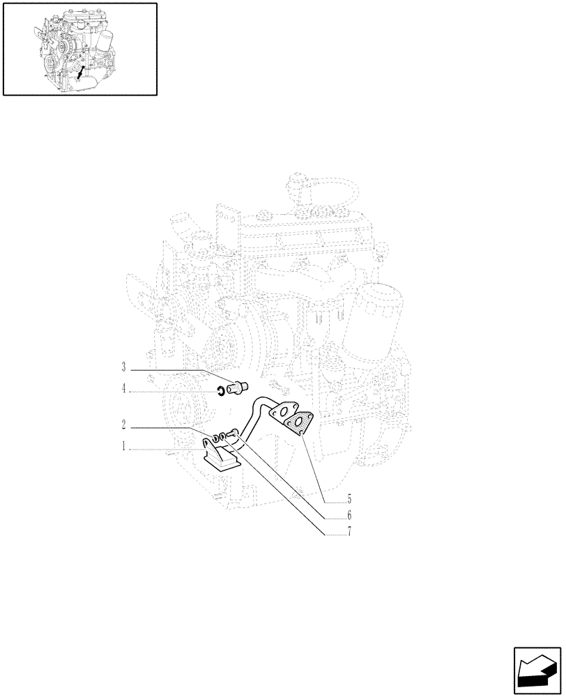 Схема запчастей Case IH JX80 - (0.30.5/06) - (VAR.319-747) TTF ENGINE TIER2 - PIPING ENGINE OIL (01) - ENGINE