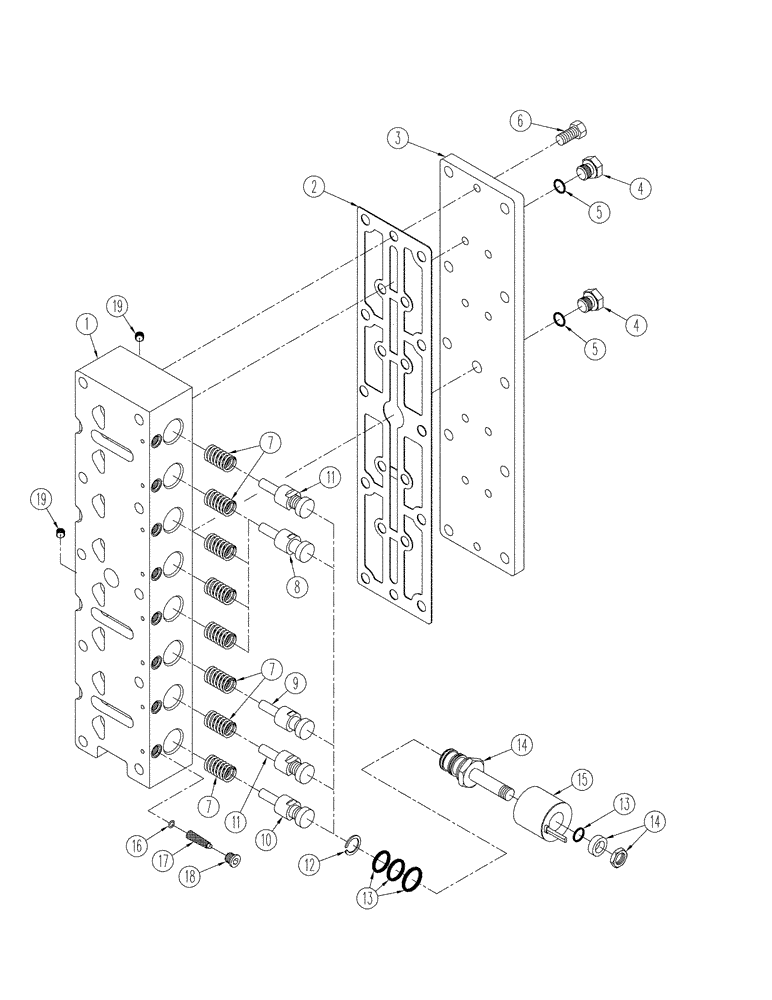 Схема запчастей Case IH STX375 - (06-50) - POWER SHIFT TRANSMISSION - RANGE SELECTOR VALVE (06) - POWER TRAIN