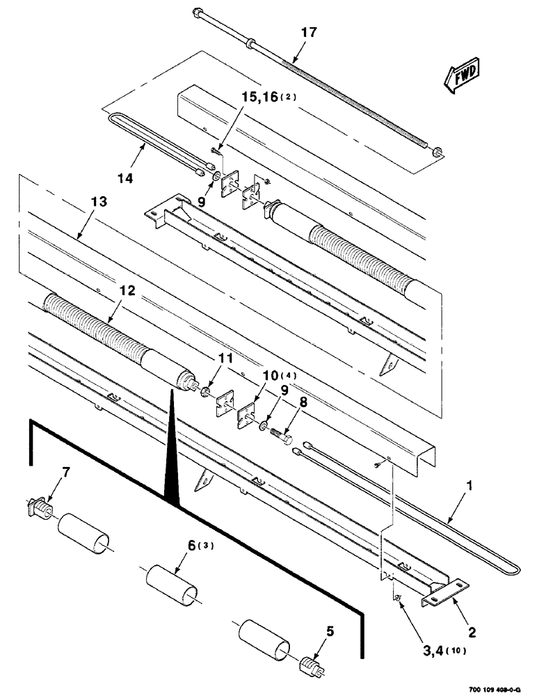 Схема запчастей Case IH 8350 - (5-06) - HAY CONDITIONER SPRING ASSEMBLY (09) - CHASSIS
