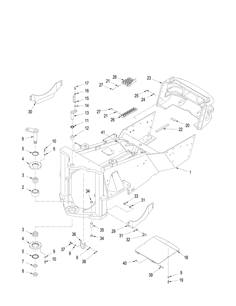 Схема запчастей Case IH STEIGER 330 - (09-29) - FRONT FRAME, WITH ACCUSTEER (09) - CHASSIS