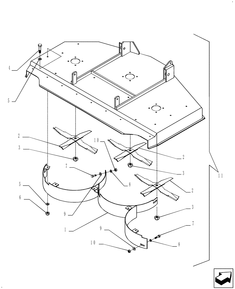 Схема запчастей Case IH RR60 - (040) - MULCH KIT - 60" MOWER 