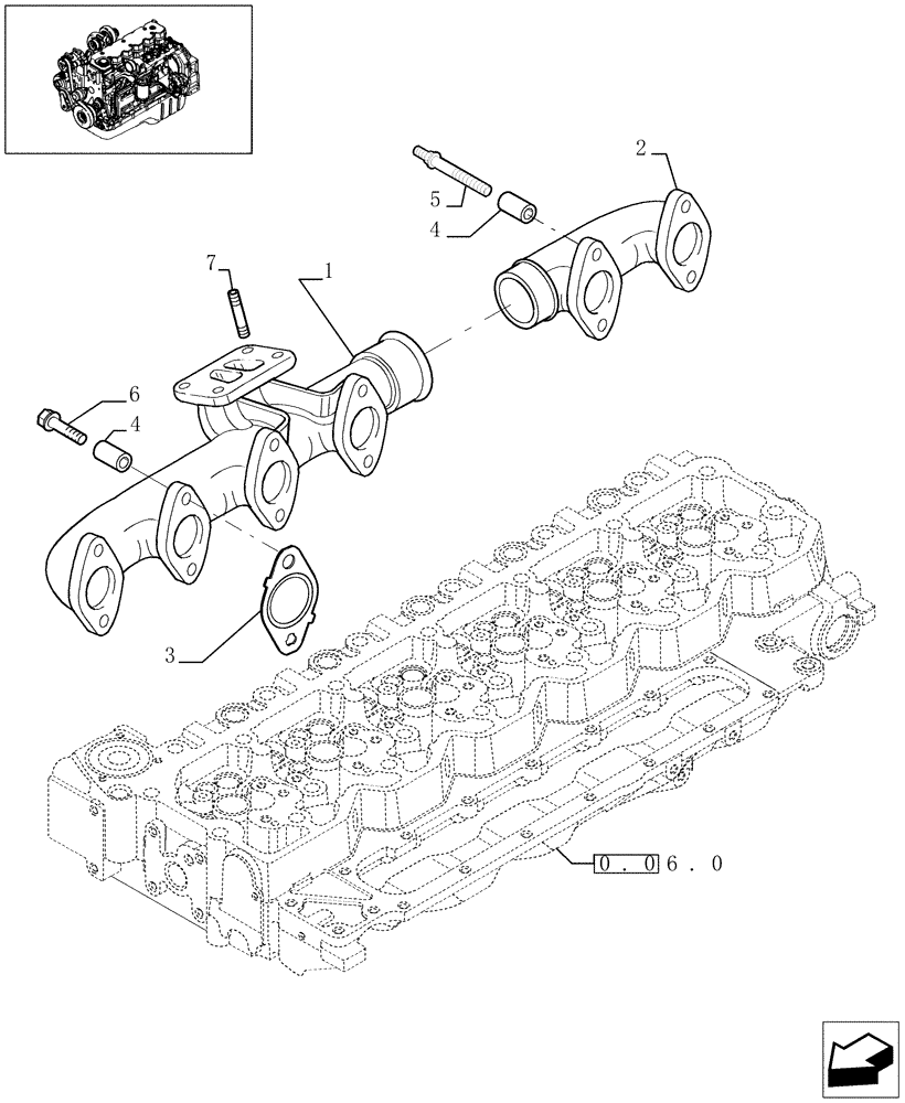 Схема запчастей Case IH F4HE9684J J102 - (0.07.7[01]) - EXHAUST MANIFOLD (504087959) 