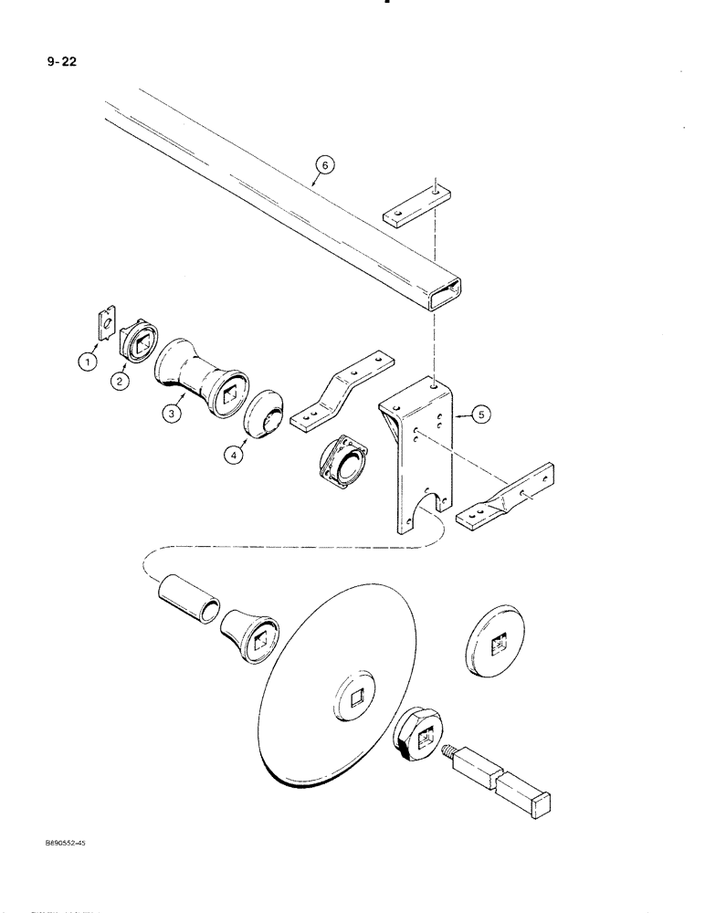 Схема запчастей Case IH 350 - (9-22) - FRONT AND REAR GANGS AND GANG BARS (09) - CHASSIS/ATTACHMENTS