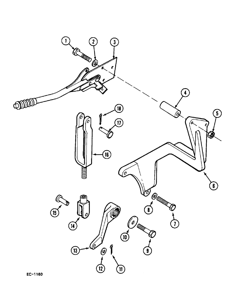 Схема запчастей Case IH 248 - (7-620) - PARK LOCK LINKAGE - HEAVY DUTY, 248, 258, 485, 585: 18001- (07) - BRAKES