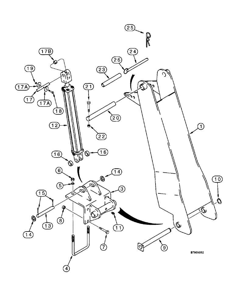 Схема запчастей Case IH 955 - (9E-16) - ROW MARKER LIFT ARM, 24 ROW NARROW - FRONT FOLD, PRIOR TO (09) - CHASSIS/ATTACHMENTS