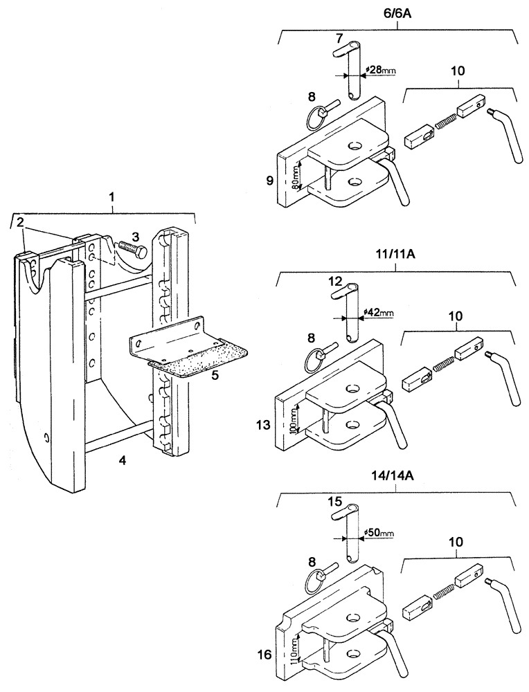 Схема запчастей Case IH C55 - (09C-12[01]) - HITCH FOR ITALY (09) - CHASSIS/ATTACHMENTS