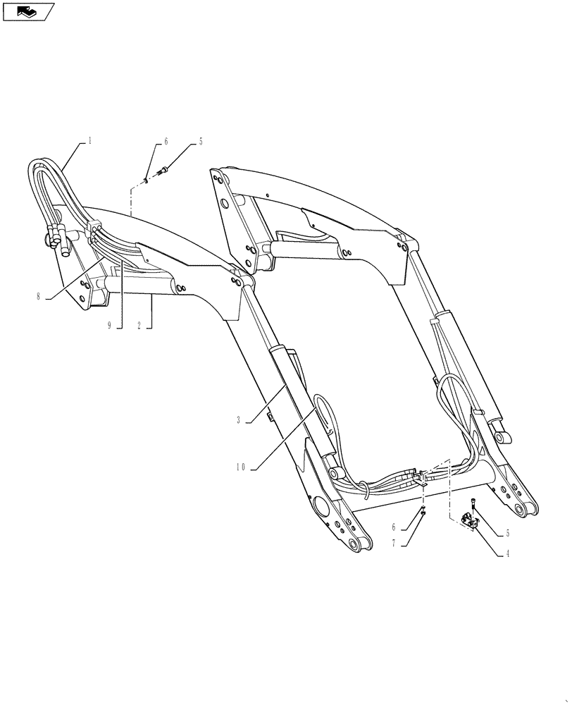 Схема запчастей Case IH L550 - (35.204.01[02]) - HYDRAULICS, L550 NSL (35) - HYDRAULIC SYSTEMS