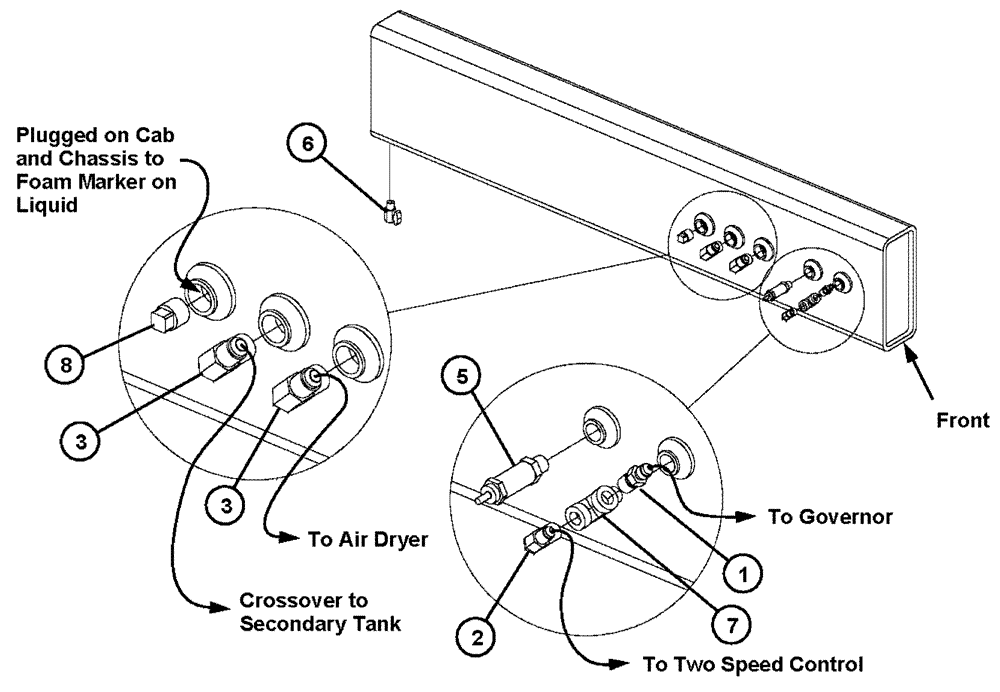 Схема запчастей Case IH 4375 - (07-009) - PRIMARY AIR TANK GROUP Pneumatics
