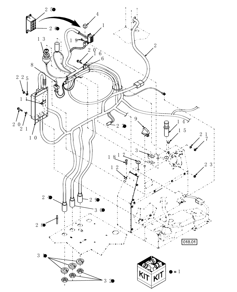 Схема запчастей Case IH WDX901 - (030A) - CAB ELECTRIC (55) - ELECTRICAL SYSTEMS