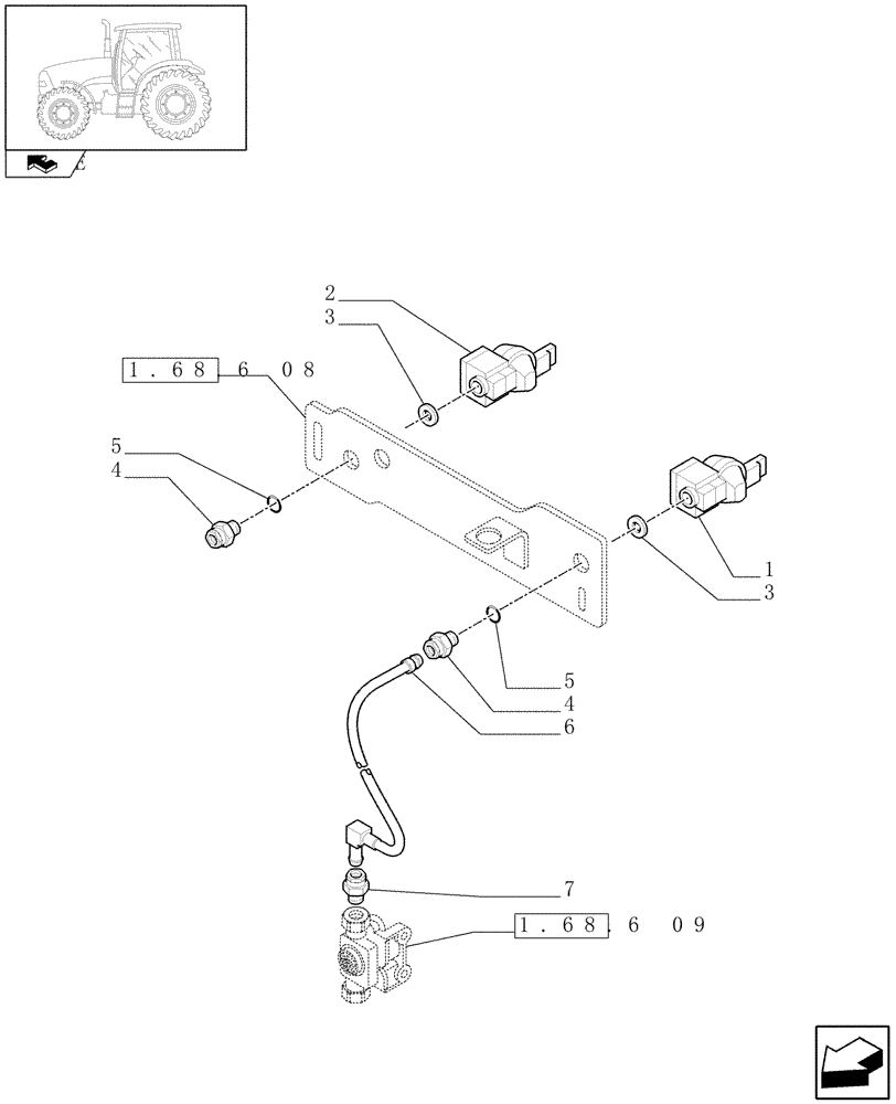 Схема запчастей Case IH PUMA 125 - (1.68.6[10]) - PNEUMATIC TRAILER BRAKE - QUICK HITCH AND PIPES - C6753 (VAR.332727) (05) - REAR AXLE