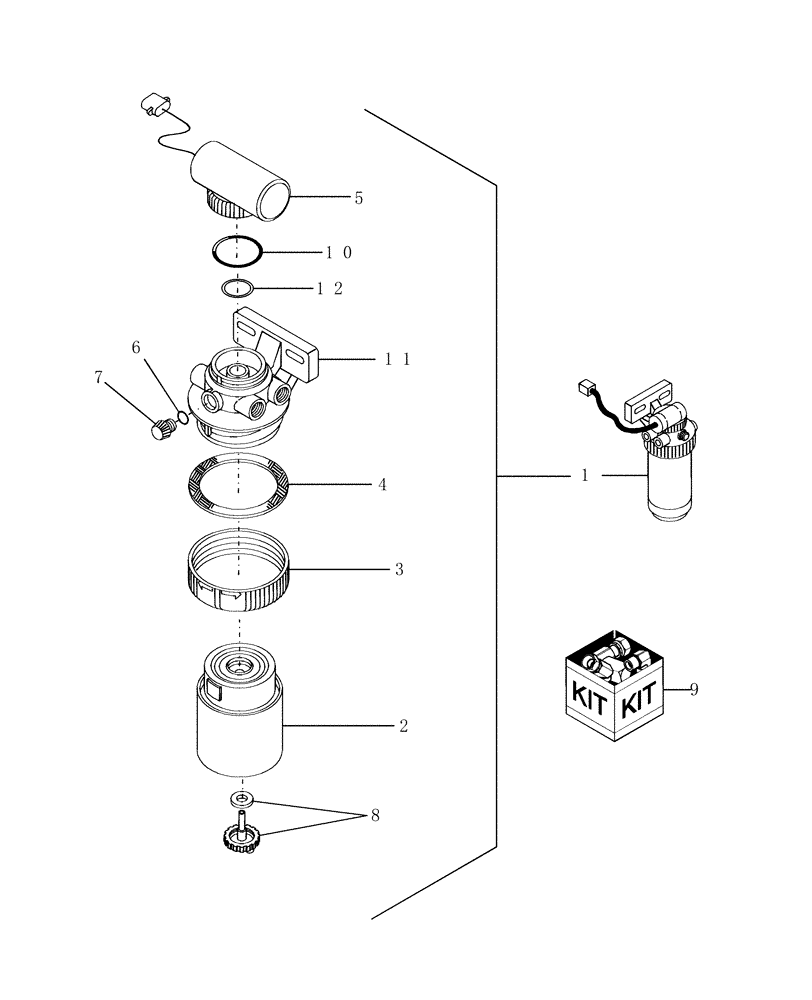 Схема запчастей Case IH WDX1101 - (110[01]) - FUEL FILTER W/LIFT PUMP (10) - ENGINE