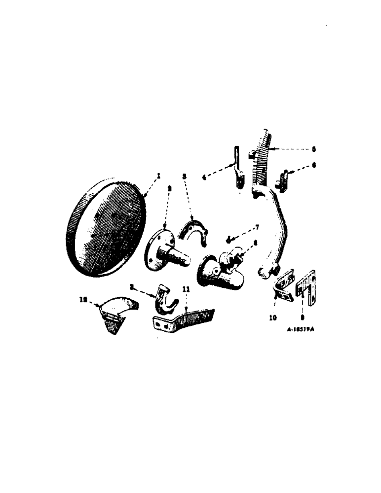 Схема запчастей Case IH F11 - (A-4[A]) - REAR FURROW WHEEL ATTACHMENT, ONE PER FURROW 