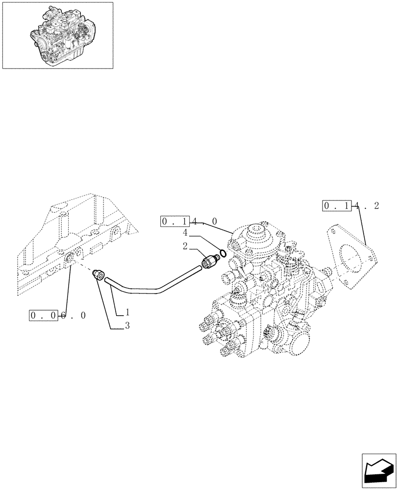 Схема запчастей Case IH F4GE9684C J600 - (0.14.6[01]) - INJECTION EQUIPMENT - PIPING (504038510) 