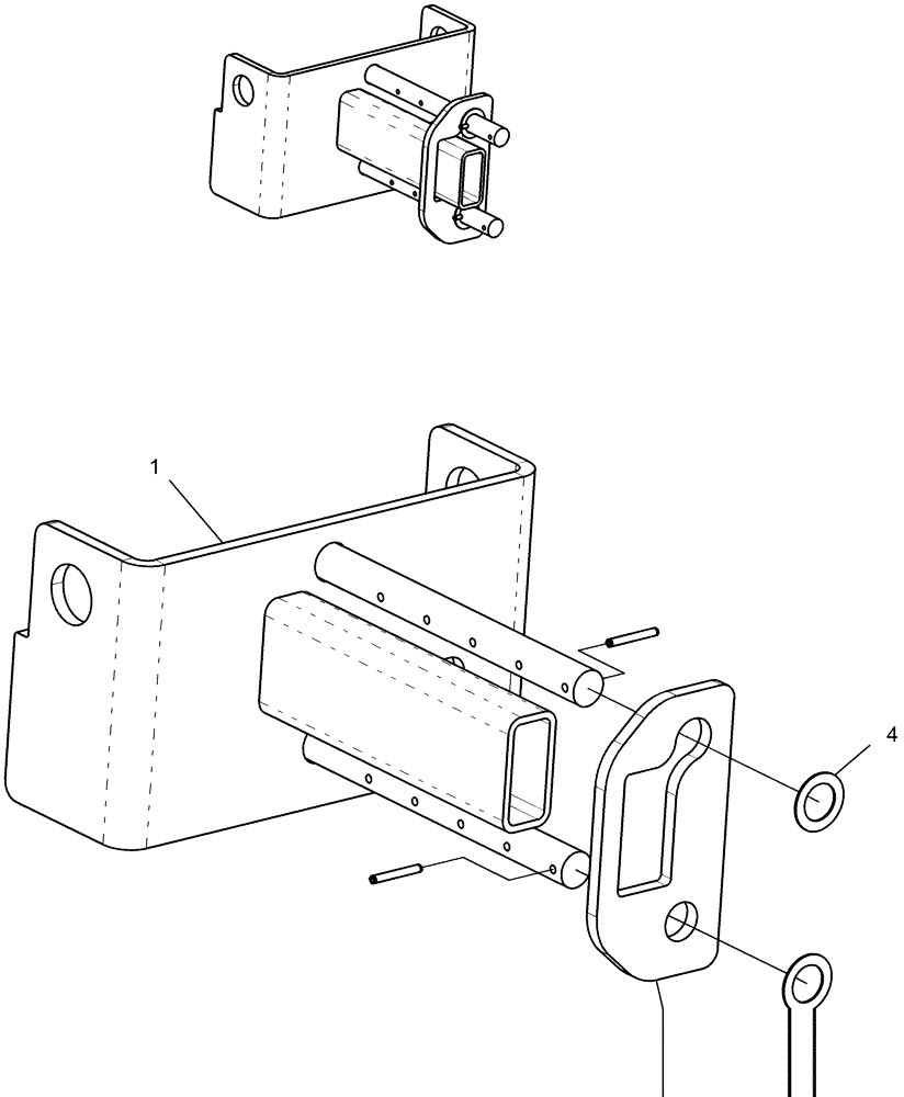 Схема запчастей Case IH 1260 - (39.100.14) - FRAME - WEIGHT BRACKET ASSEMBLY (39) - FRAMES AND BALLASTING