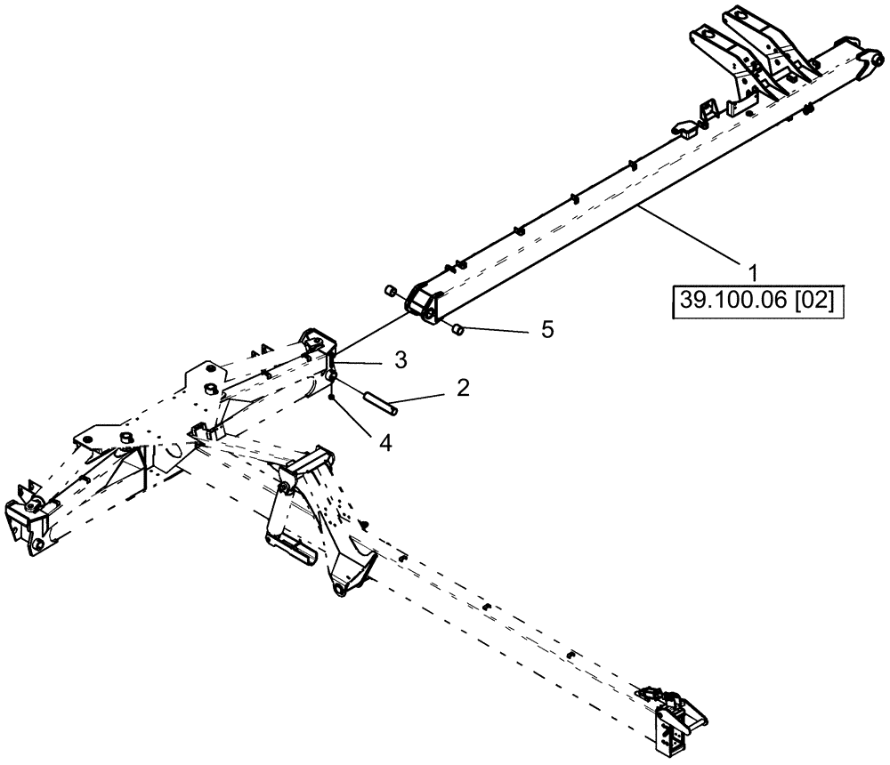 Схема запчастей Case IH 1260 - (39.100.06[01]) - FRAME - MIDDLE WING (39) - FRAMES AND BALLASTING