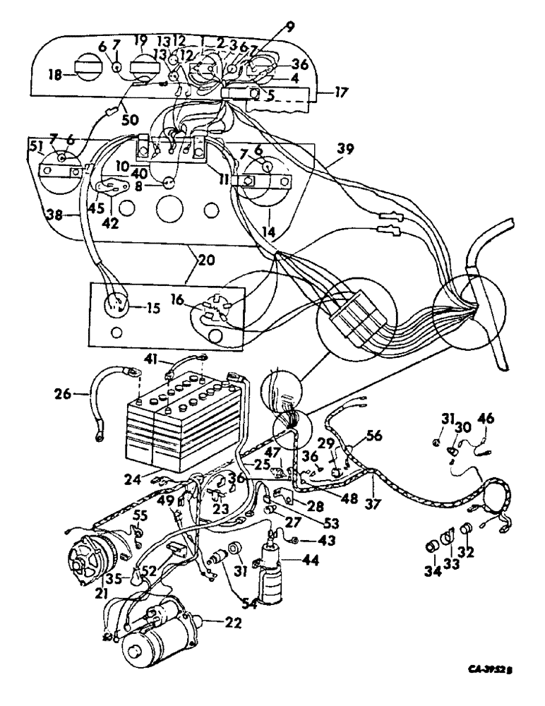 Схема запчастей Case IH 574 - (08-17) - ELECTRICAL, BASIC DIESEL ENGINE TRACTORS WIRING (06) - ELECTRICAL