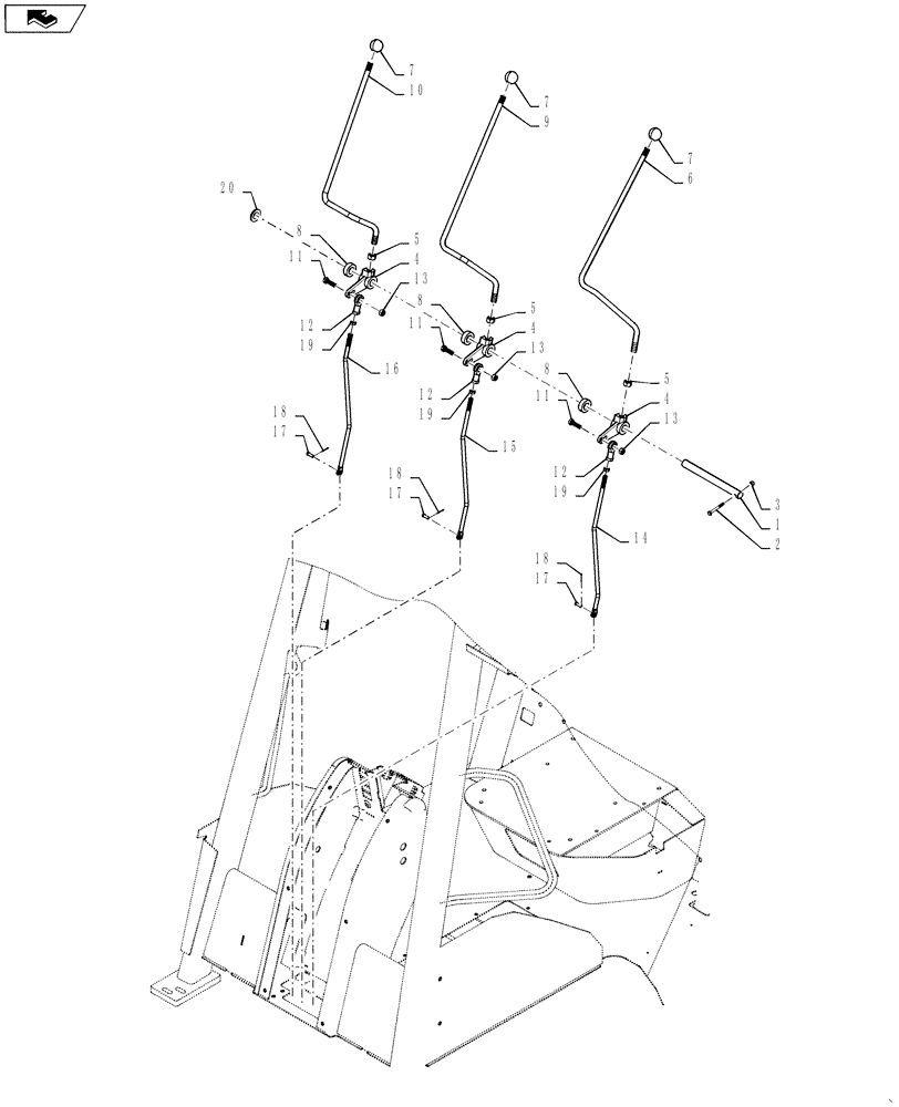 Схема запчастей Case IH 588H - (35.355.01) - FORK LIFT CYLINDER CONTROL (35) - HYDRAULIC SYSTEMS