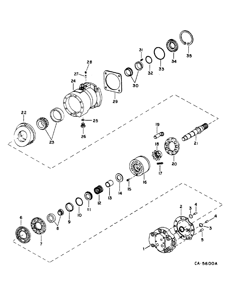 Схема запчастей Case IH 1440 - (10-28) - HYDRAULICS, HYDROSTATIC MOTOR, SUNDSTRAND, MOTOR HOUSING (07) - HYDRAULICS