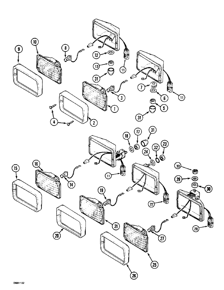 Схема запчастей Case IH 5150 - (4-76) - WORK LIGHTS (04) - ELECTRICAL SYSTEMS