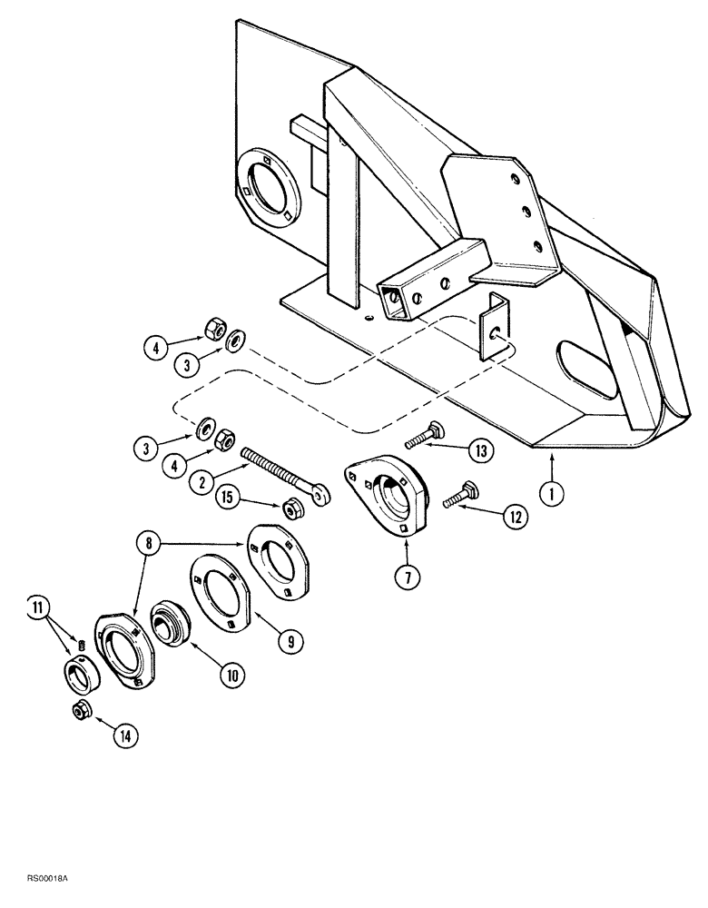 Схема запчастей Case IH 1015 - (9-012) - GAUGE WHEEL SUPPORT (58) - ATTACHMENTS/HEADERS
