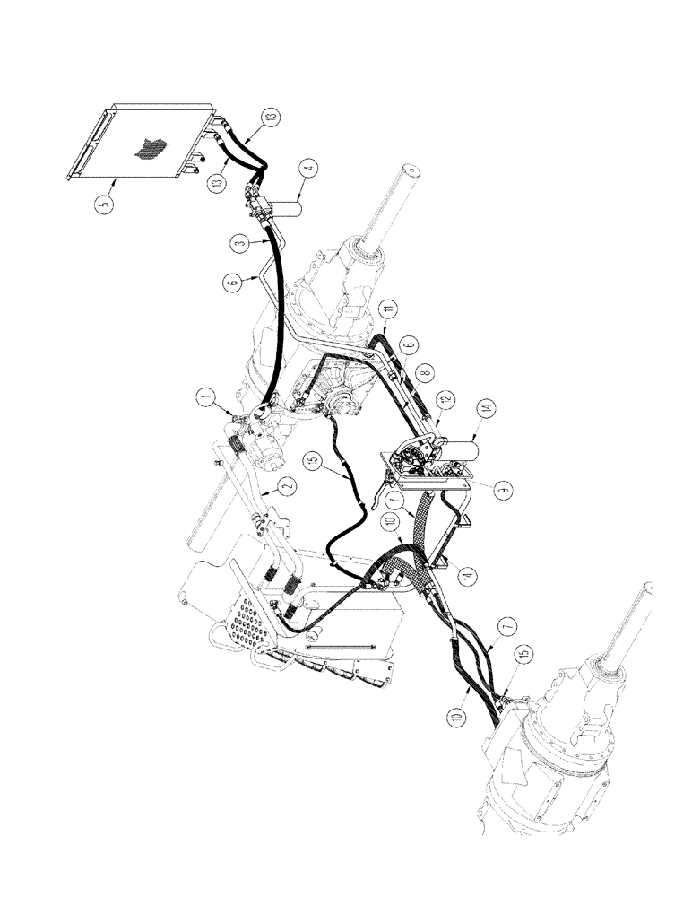 Схема запчастей Case IH STX325 - (01-04[04]) - PICTORIAL INDEX - AXLE LUBE CIRCUIT WITH ACCUSTEER, ASN JEE0102001 (00) - PICTORIAL INDEX