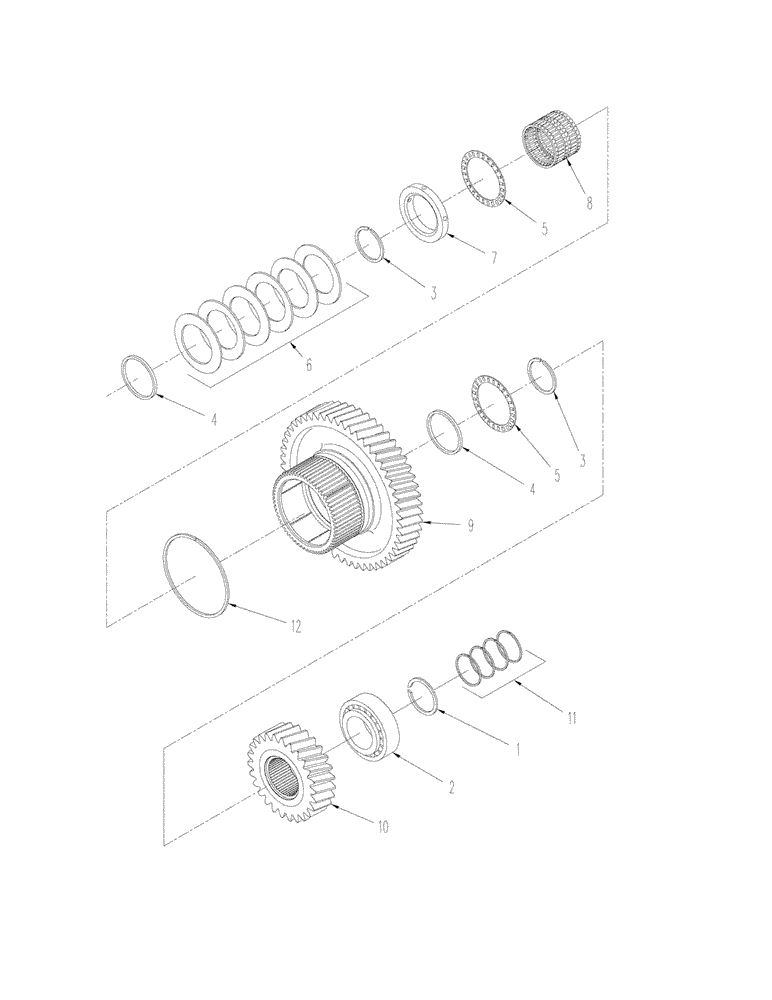 Схема запчастей Case IH STX375 - (06-46) - POWER SHIFT TRANSMISSION - FOURTH SHAFT ASSEMBLY (06) - POWER TRAIN