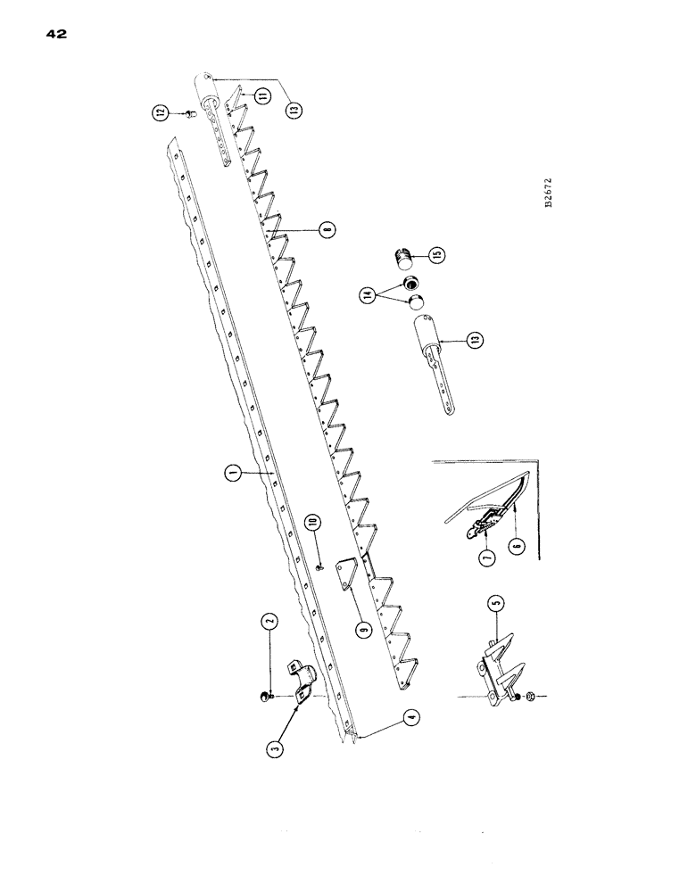Схема запчастей Case IH 1660 - (042) - SICKLE AND CUTTER BAR, 16 FT., 19 FT., BEFORE S/N 8334601 (58) - ATTACHMENTS/HEADERS