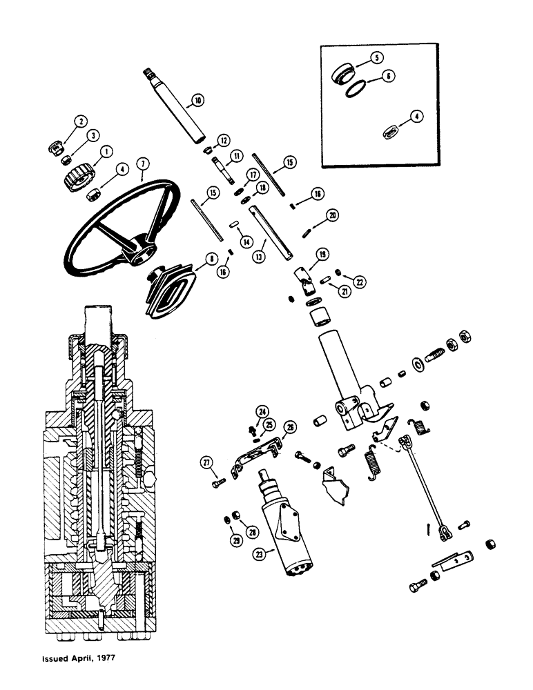 Схема запчастей Case IH 1175 - (078) - ADJUSTABLE STEERING COLUMN (05) - STEERING