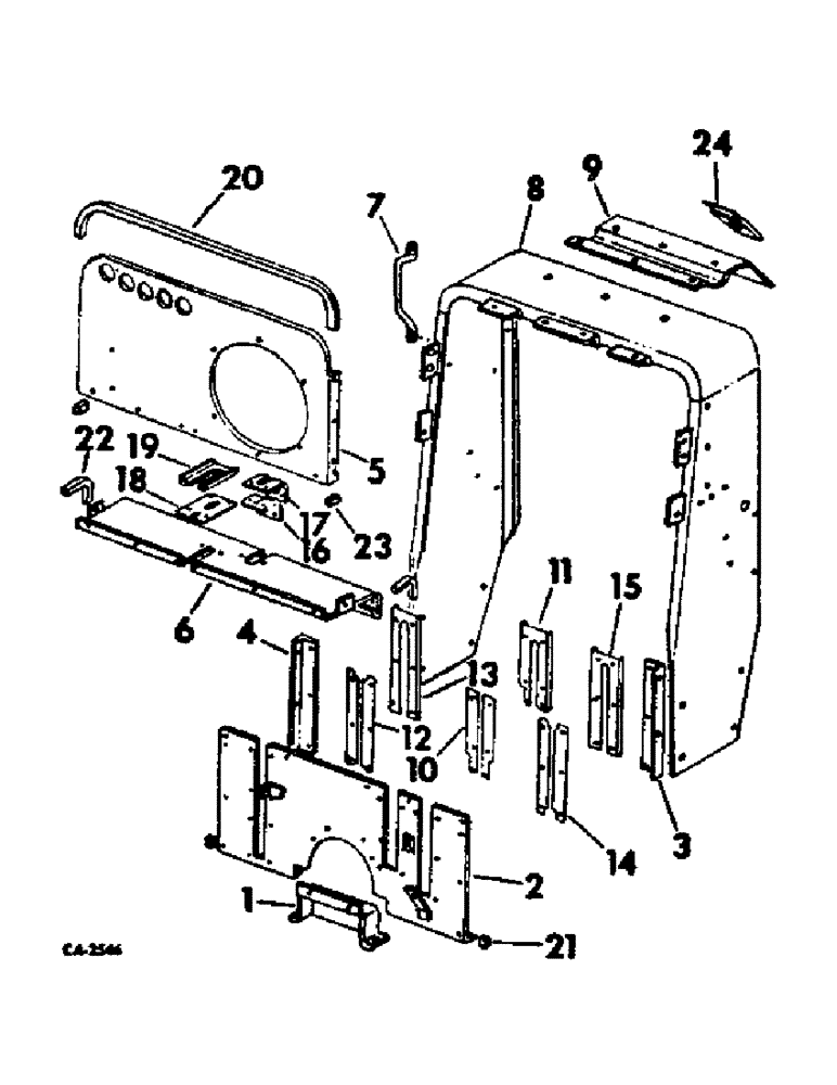 Схема запчастей Case IH 4166 - (13-02) - SUPERSTRUCTURE, STEERING AND GEAR SELECTOR SUPPORTS, PEDAL COVERS AND GASKETS AND HEAT BAFFLES (05) - SUPERSTRUCTURE