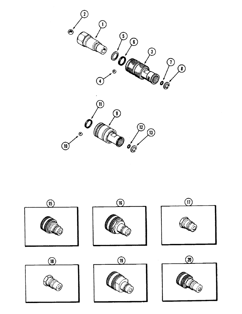 Схема запчастей Case IH 2594 - (8-104) - REMOTE HYDRAULIC HOSE COUPLINGS (08) - HYDRAULICS