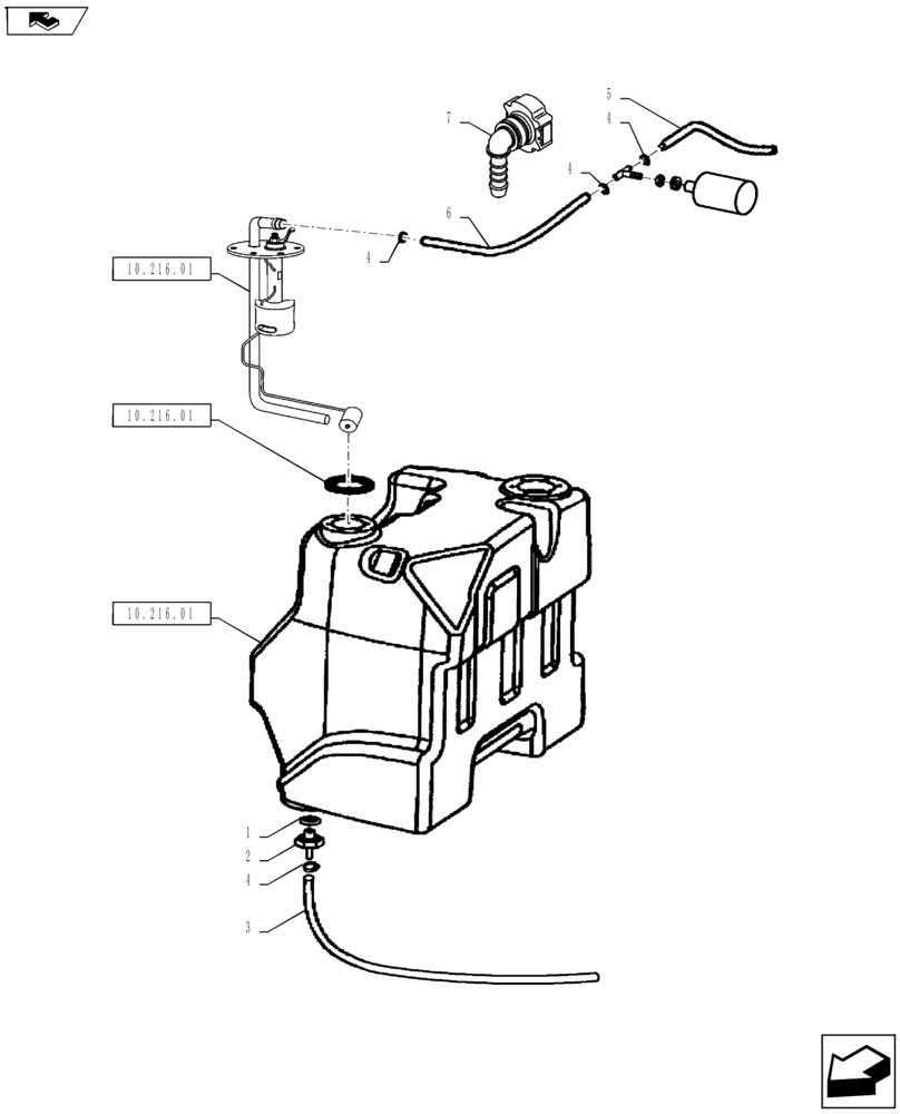Схема запчастей Case IH FARMALL 75A - (10.124.01) - FUEL LINES (10) - ENGINE
