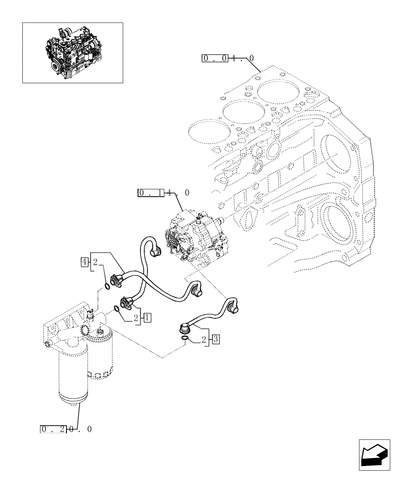 Схема запчастей Case IH PUMA 195 - (0.20.3) - PIPING FUEL (01) - ENGINE