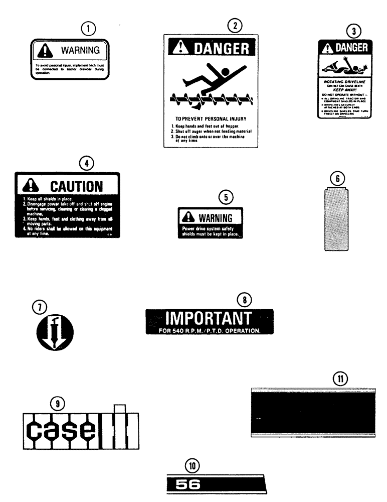 Схема запчастей Case IH 600 - (9-60[03]) - DECALS, 4/25/90 AND AFTER, 56 BLOWER (09) - CHASSIS/ATTACHMENTS