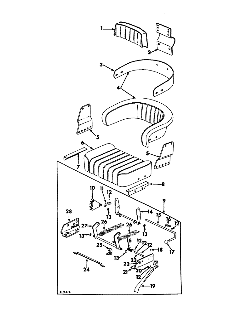 Схема запчастей Case IH 656 - (M-2) - SEAT, OPERATORS PLATFORM AND MISCELLANEOUS, SEAT, FARMALL TRACTORS (10) - OPERATORS PLATFORM