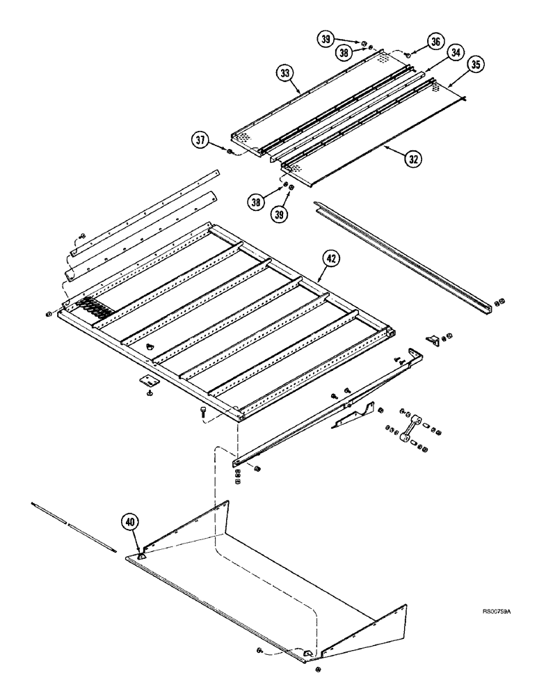 Схема запчастей Case IH 1680 - (9B-50) - SHOE SIEVE (CONTD) (14) - ROTOR, CONCANVES & SIEVE