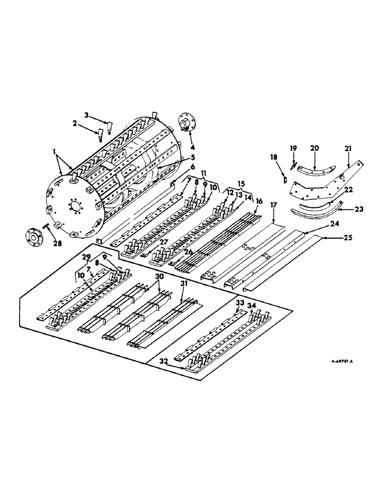 Схема запчастей Case IH 303 - (063) - SPIKE TOOTH CYLINDER ATTACHMENT, SERIAL NO. 11763 AND BELOW (66) - THRESHING