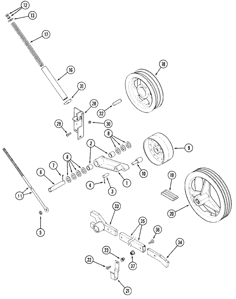 Схема запчастей Case IH 2388 - (09A-05[01]) - SEPARATOR DRIVE PULLEY AND IDLER - BSN JJC0270499 (13) - FEEDER