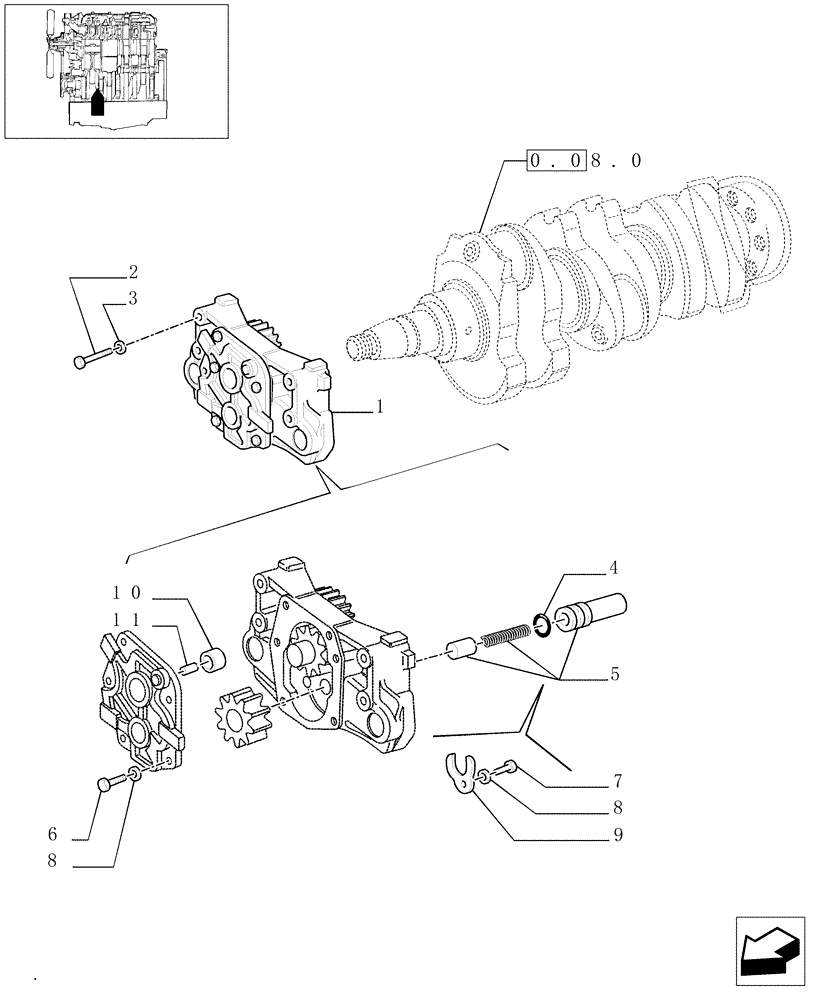 Схема запчастей Case IH JX65 - (0.30.0[03]) - OIL PUMP (AFTER S/N 13287) (01) - ENGINE