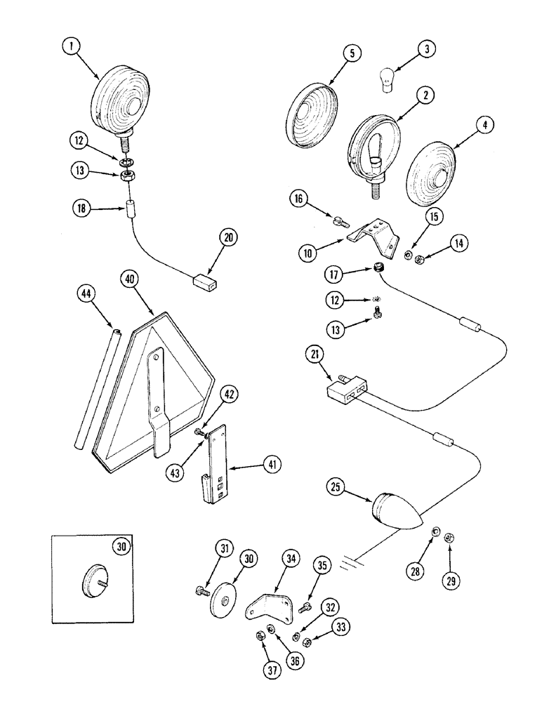 Схема запчастей Case IH 1394 - (4-094) - LAMPS, WIRING AND REFLECTORS, LOW PROFILE SPECIAL, P.I.N. 11138409 AND AFTER (04) - ELECTRICAL SYSTEMS