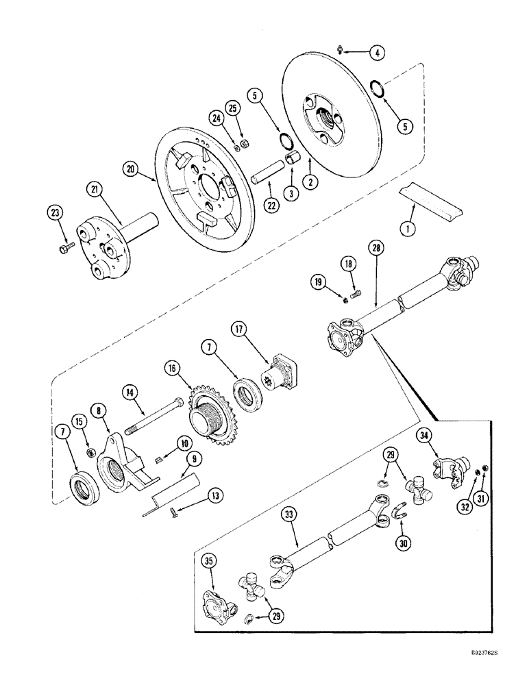 Схема запчастей Case IH 2188 - (9A-08) - SEPARATOR, JACKSHAFT DRIVE (13) - FEEDER