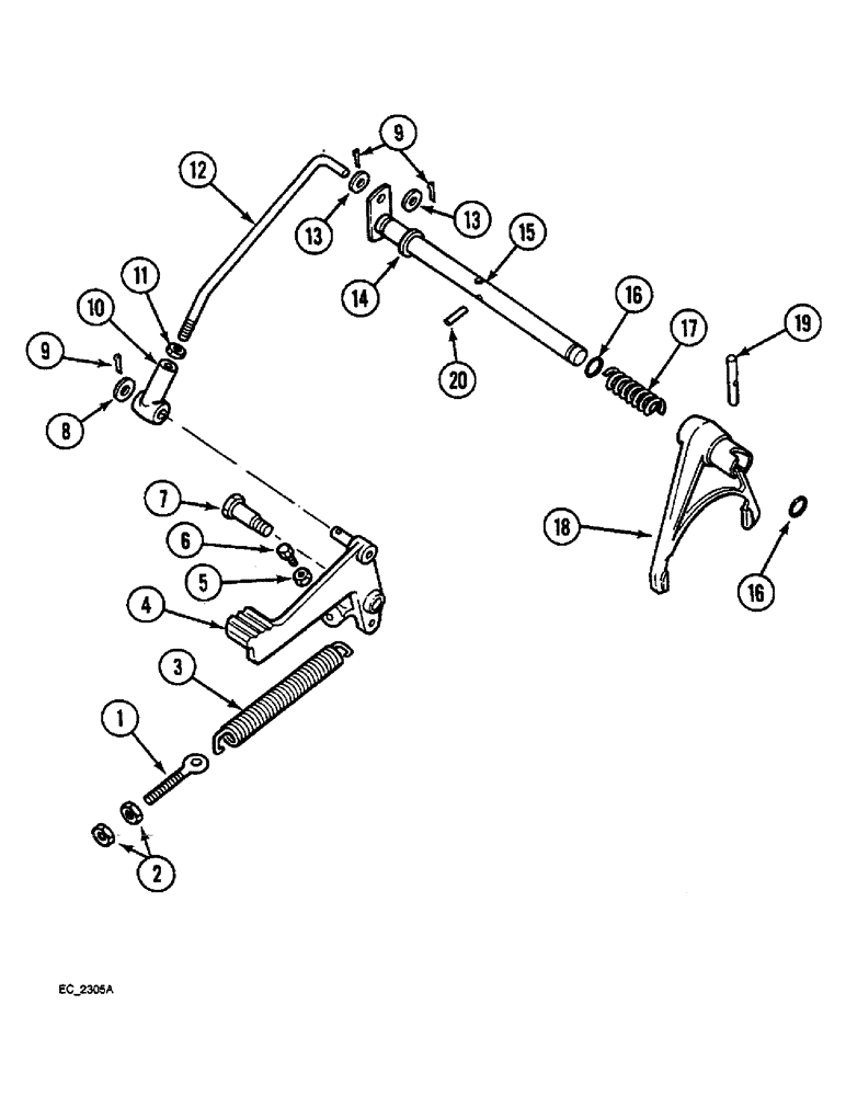 Схема запчастей Case IH 3230 - (6-096) - DIFFERENTIAL LOCK, TRACTOR WITHOUT CAB (06) - POWER TRAIN